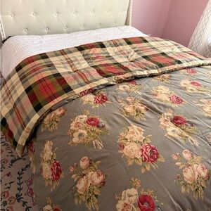 Chaps Ralph Lauren Hudson River Valley Queen Comforter Plaid/Floral CottageCore